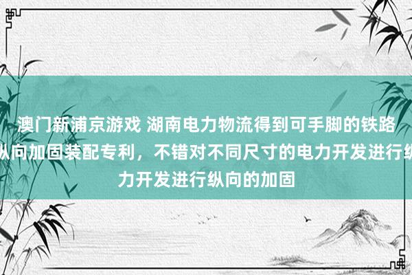 澳门新浦京游戏 湖南电力物流得到可手脚的铁路落下孔车纵向加固装配专利，不错对不同尺寸的电力开发进行纵向的加固