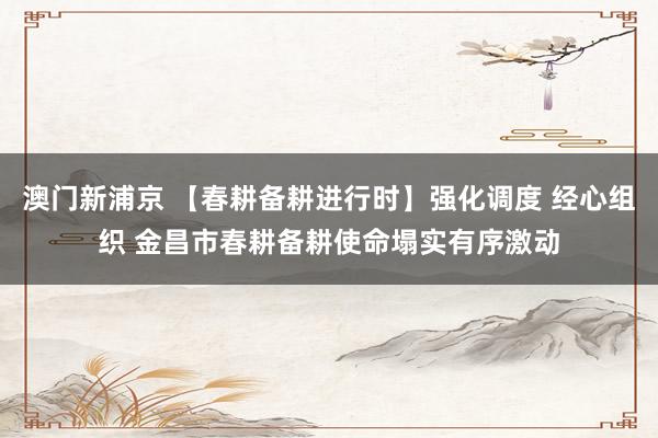 澳门新浦京 【春耕备耕进行时】强化调度 经心组织 金昌市春耕备耕使命塌实有序激动