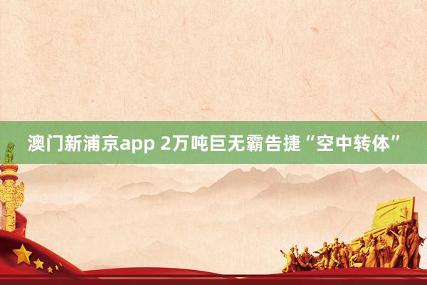 澳门新浦京app 2万吨巨无霸告捷“空中转体”