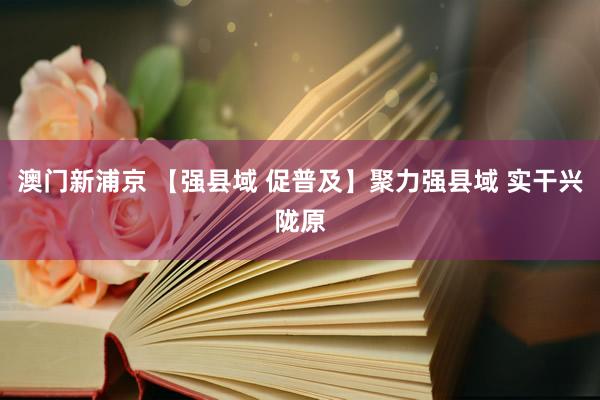 澳门新浦京 【强县域 促普及】聚力强县域 实干兴陇原