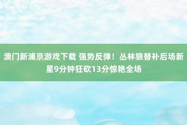 澳门新浦京游戏下载 强势反弹！丛林狼替补后场新星9分钟狂砍13分惊艳全场