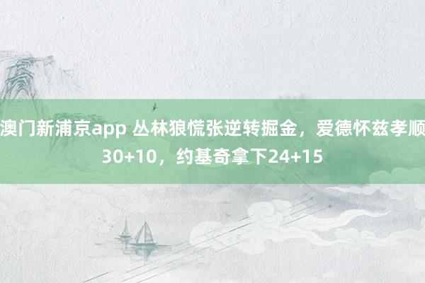 澳门新浦京app 丛林狼慌张逆转掘金，爱德怀兹孝顺30+10，约基奇拿下24+15