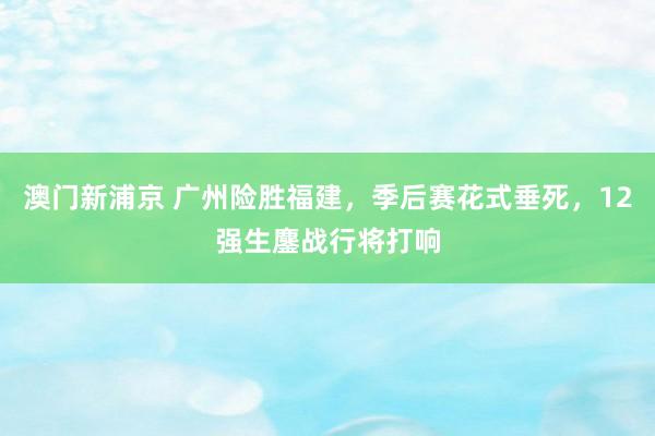 澳门新浦京 广州险胜福建，季后赛花式垂死，12强生鏖战行将打响
