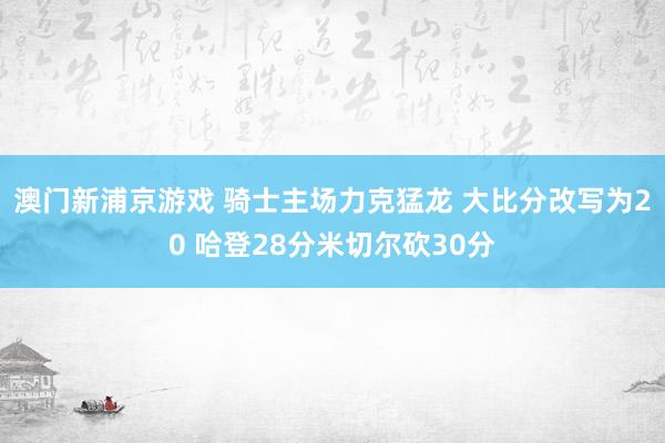 澳门新浦京游戏 骑士主场力克猛龙 大比分改写为20 哈登28分米切尔砍30分