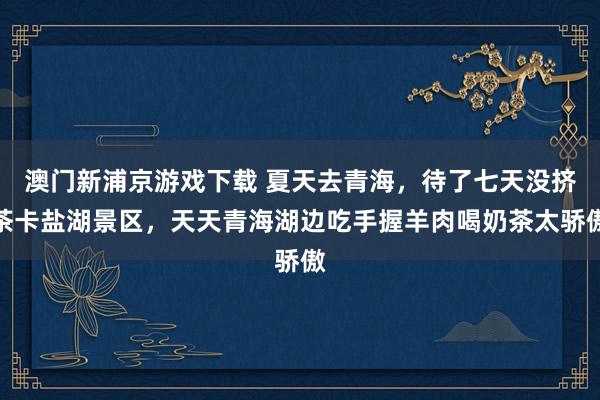 澳门新浦京游戏下载 夏天去青海，待了七天没挤茶卡盐湖景区，天天青海湖边吃手握羊肉喝奶茶太骄傲