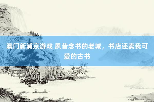 澳门新浦京游戏 夙昔念书的老城，书店还卖我可爱的古书