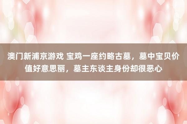 澳门新浦京游戏 宝鸡一座约略古墓，墓中宝贝价值好意思丽，墓主东谈主身份却很恶心