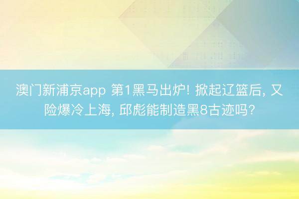 澳门新浦京app 第1黑马出炉! 掀起辽篮后, 又险爆冷上海, 邱彪能制造黑8古迹吗?